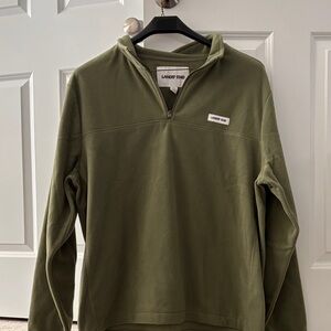 Lands' End Men's Olive Zip-Up Sweater